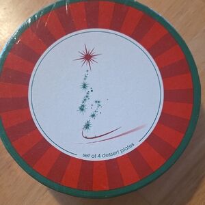 Festive Red and Green Dessert Plates Set